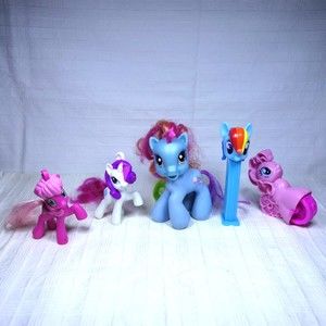 Hasbro My Little Pony MLP Lot of 5 Items Rainbow Dash, Rarity, Pinkie Pie '08-12